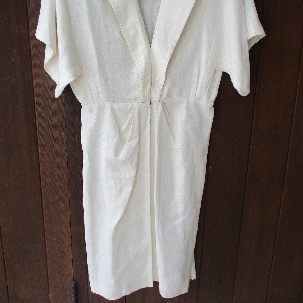 SOLD Vtg 80s Linen Dress 16 Fernando Pena - Picture 3 of 5